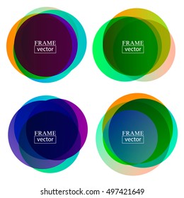 Set of colorful round abstract frame. Vector illustration EPS10.