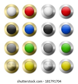 Set of Colorful round buttons for website or app. Vector eps10.  