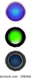 Set of colorful round buttons for website or app. Vector  