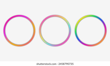 Set of colorful round frames. Vector design