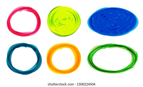 Set of colorful round shapes