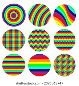 Set of colorful round vector covers for social media stories