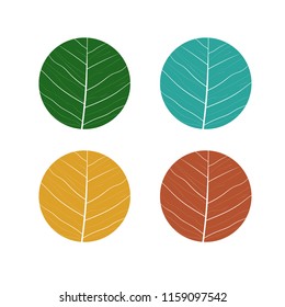 a set of colorful round vector leaves eps10