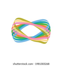 set of colorful rubber band icon vector illustration