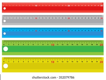 Set of colorful rulers