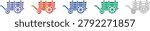 Set of Colorful Rustic Cart Icons vol 1863
