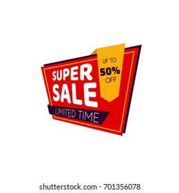 Set of colorful sale / discount designs banners price tags. Vector illustration.