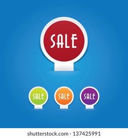 Set of Colorful Sale Labels