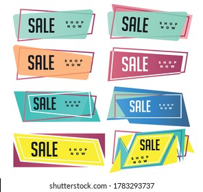 Set of Colorful Sale tags Geometric sale banners with text space Special offer sale template Sale banners set
