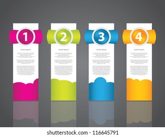 set of colorful sample labels for various options