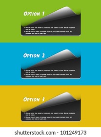 Set of colorful sample stickers with some options-vector