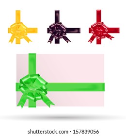 set of colorful satin bows vector illustration