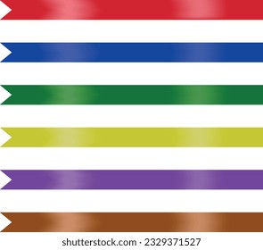 Set of colorful satin ribbons