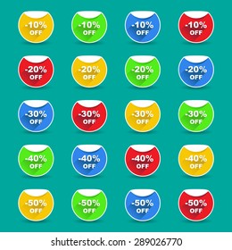 Set of colorful saving badges, illustration