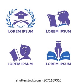 Set of Colorful School Badge and Education