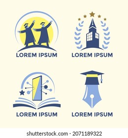 Set of Colorful School Badge and Education