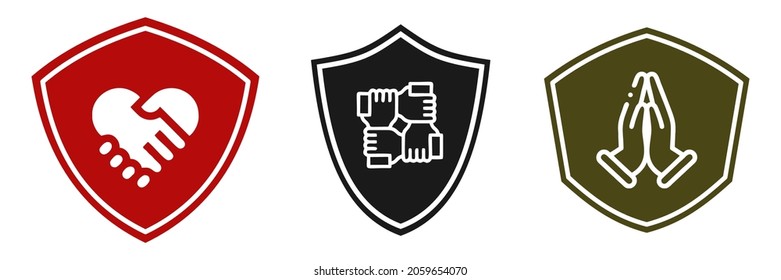 Set of colorful school logos flat isolated green and orange vector illustration