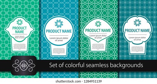 Set of colorful seamless backgrounds. Vector