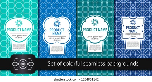 Set of colorful seamless backgrounds. Vector