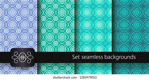 Set of colorful seamless backgrounds. Vector