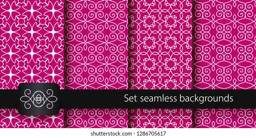 Set of colorful seamless backgrounds. Vector