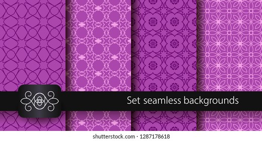 Set of colorful seamless backgrounds. Vector