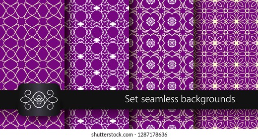 Set of colorful seamless backgrounds. Vector