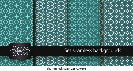 Set of colorful seamless backgrounds. Vector