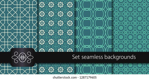 Set of colorful seamless backgrounds. Vector