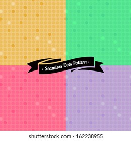 Set of colorful seamless dot patterns - pale colors