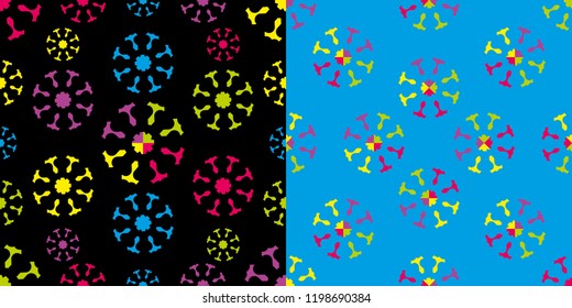 Set of colorful seamless floral patterns. All patterns in a swatches panel, EPS10