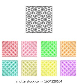 set of colorful, seamless flower patterns in oriental style. Vector background