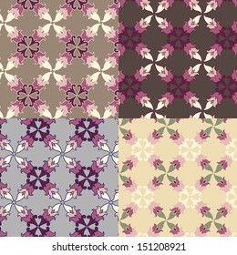Set of colorful seamless patterns.