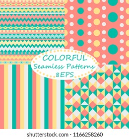 Set of colorful seamless patterns for children, vector