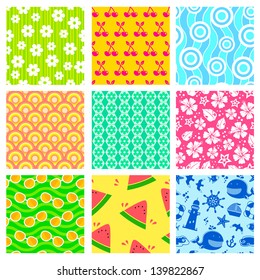 set of colorful seamless patterns for summer (jpeg available in my gallery)
