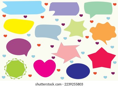 set of colorful seamless text and message box outline vector 