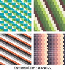 Set of colorful seamless vector backgrounds