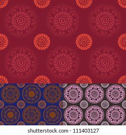 set of colorful seamless vintage pattern