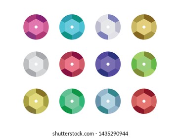 Set of Colorful Sequins, Vector Design