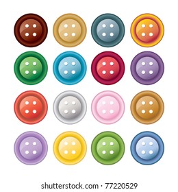 Set of colorful sewing buttons - vector illustration