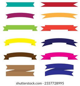 Set of colorful and shapes ribbon banners vector illustration