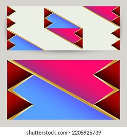 conjunto de formas coloridas. fondo vectorial con colores rojo, azul, rosa y dorado.