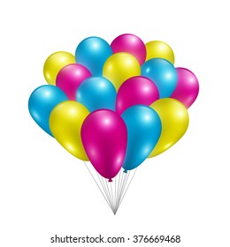 Set of colorful shiny balloons. Vector illustration.