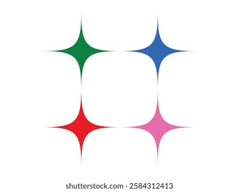 set of colorful shiny sparkling star vector illustration