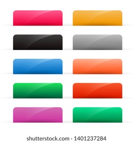 set of colorful shiny web buttons