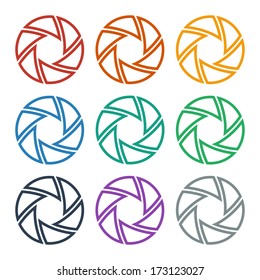 Set of colorful shutters. Vector illustration