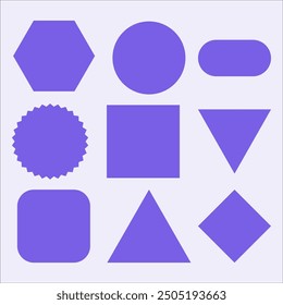 set of colorful simple basic shape
