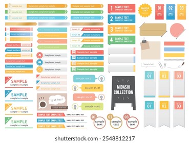 Set of colorful and simple headings