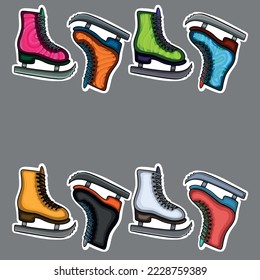 A set of colorful skates