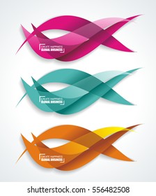 Set of colorful smooth futuristic wave layouts. Business backgrounds, presentation or identity.
